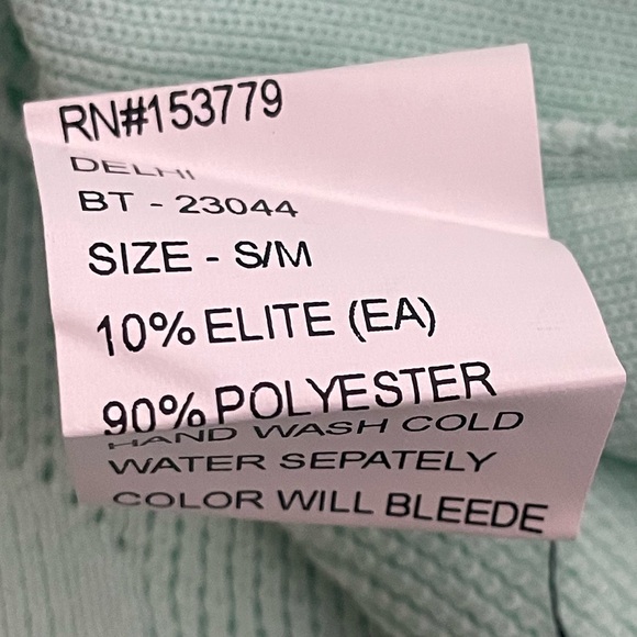 Balboa Fashion Light Blue Knit Mesh Fitted Bodycon Tank Crop Top - Size M/L - Picture 4 of 5